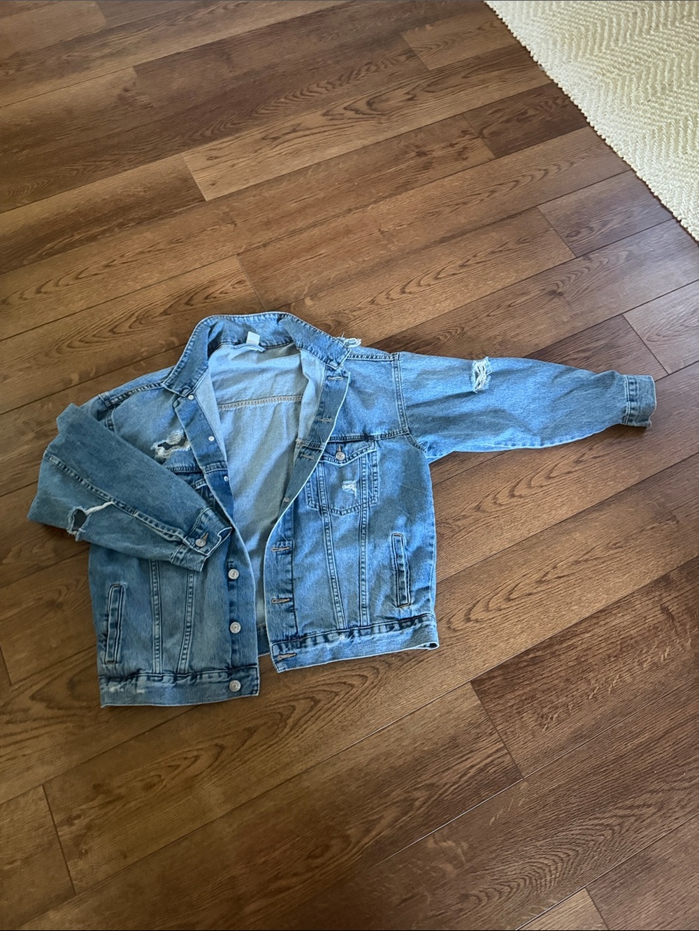 Classic Light Blue Denim Jacket for Kids - Casual Trucker Style